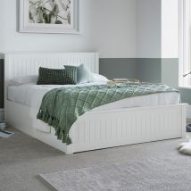 Duncan Wooden Ottoman Storage King Size Bed In White