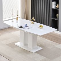 Genisimo Small High Gloss Extending Dining Table In White