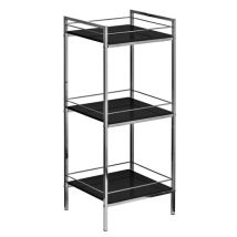 Groove Black High Gloss 3 Tier Shelving Unit With Chrome Frame