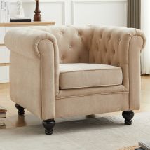 Hertford Fabric 1 Seater Sofa In Stone