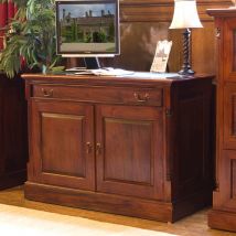 Laconia Wooden Laptop Desk With 2 Doors In Mahogany