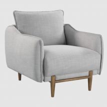 Louisburg Fabric 1 Seater Sofa In Silver Grey