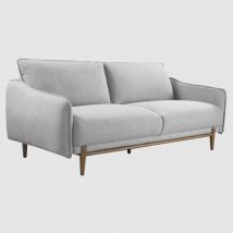 Louisburg Fabric 3 Seater Sofa In Silver Grey