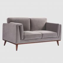 Martin Velvet 2 Seater Sofa In Stone Grey
