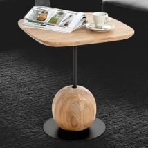 Ozark Wooden Square End Table In Oak Black