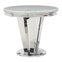 Richmond Marble Round Dining Table In White