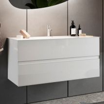 Sterling 80cm High Gloss Wall Hung Vanity Unit In White