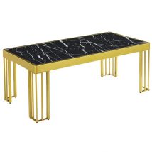 Worley Gloss Coffee Table In Black Marble Effect With Gold Legs