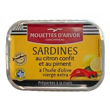 Mouettes d'Arvor Sardinen mit konfierter Zitrone und Chili - Dose 115 g