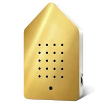 Birdybox Classic Golden Brass Vogelgezwitscher mit Bewegungsmelder Akku USB