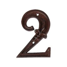 Hausnummer Zahl 2 Zwei Antik-Stil Gusseisen H12cm