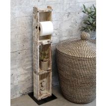 Chic Antique Stand Toilettenpapierhalter Ziegelformen Grimaud Antik-Stil Weiß