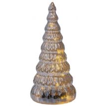 Weihnachtsbaum aus Glas mit LED Dekoleuchte Timer Tischleuchte Weihnachten 30 cm