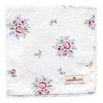Greengate Stoffserviette mit Spitze Nicoline White Weiß Blumen