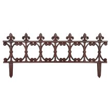 Beetzaun Beeteinfassung Gusseisen Antik-Braun 82x36cm Beetumrandung Ziergitter