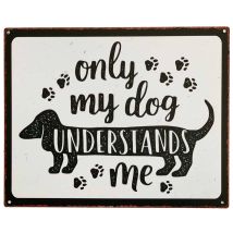 Blechschild Dackel Dachshund Retro Vintage-Deko für Hundefreunde 20 x 25 cm