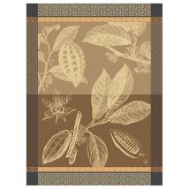 Le Jacquard Français Geschirrtuch Chocolat Feve Cacao Braun 60x80 Baumwolle