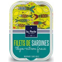 La Perle des Dieux Sardinen-Filets Thymian und Zitrone - Ohne Öl - Dose 115 g