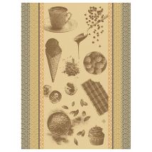Le Jacquard Français Geschirrtuch Chocolat Recettes Cacao Braun 60x80 Baumwolle