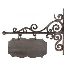 Rustikales Türschild Namenschild Gusseisen Antik-Braun 32cm