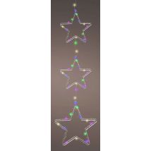 LED Sterne Bunt Fensterdeko Innen und Außen Weihnachtsdeko Batterie Timer 63 cm