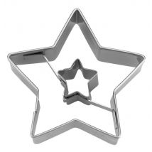 Städter Ausstechform Stern in Stern 5-zackig Plätzchenausstecher Edelstahl 4cm