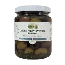 Olives Arnaud Oliven Mix Provencal mit Thymian entsteint im Glas 248 g