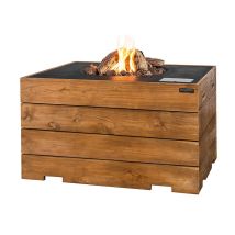 Happy Cocooning Lounge & Dining Feuertisch TEAK-Holz schwarz 1070 x 800 x 675 mm