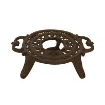 Rustikales Stövchen Rechaud Antik-Stil Gusseisen Braun Rund Ø17cm