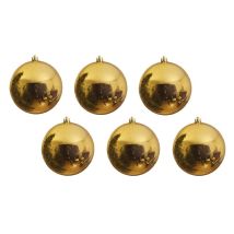 Große Christbaumkugeln Gold Glänzend 6 Stück Bruchfest Weihnachtskugeln Set 14cm