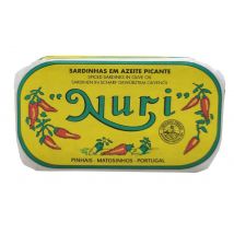 Nuri Sardinen scharf in Olivenöl und Piri-Piri Portugal - Dose 125 g