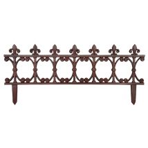 Beetzaun Beeteinfassung Gusseisen Antik-Braun 82x36cm Beetumrandung Ziergitter