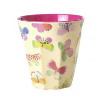 Rice Melamin Becher Butterfly Print Medium Pink