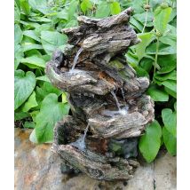 Ubbink AcquaArte Vernier Wasserfall Woodstruktur Gartenbrunnen Set LED Springbrunnen