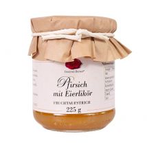 Gourmet Berner Fruchtaufstrich Pfirsich mit Eierlikör Brotaufstrich im Glas 220g