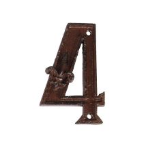 Hausnummer Zahl 4 Vier Antik-Stil Gusseisen H12cm