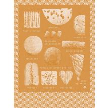 Le Jacquard Français Geschirrtuch Fromage Mimolette Gelb 60x80 Baumwolle