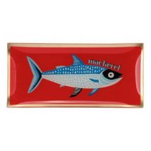 Giftcompany Love Plates Glasteller MAKRELE Dekoteller Rechteckig Rot