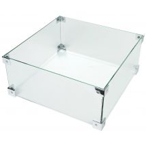 Happy Cocooning Glasschirm für Feuertisch groß rechteckig & quadratisch 56x56x26cm