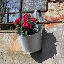 Hängetopf Zink Pflanztopf mit Haken Blumentopf Vintage Kräutertopf Balkon Garten