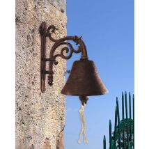Türglocke Nostalgie Glocke Gusseisen Braun Antik Stil Landhaus 19cm