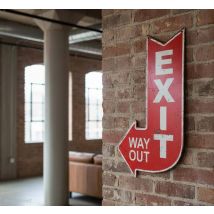 Blechschild EXIT WAY OUT Dekoschild Wegweiser Nostalgie Vintage 40x25cm