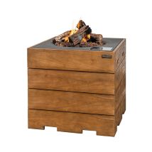 Happy Cocooning Lounge & Dining Feuertisch TEAK-Holz grau 760 x 760 x 675 mm