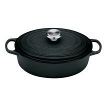 Le Creuset Gourmet-Bräter Signature Oval Guss Schwarz 27cm