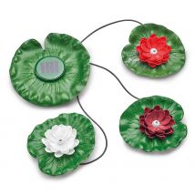 Pontec PondoSolar Lily LED Set 3 Schwimmende Seerosen Teichbeleuchtung