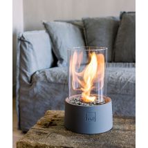 Leeff Stonefire Tischkamin Bio-Ethanol Tischfeuer Rund Grau 29 cm
