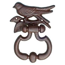 Rustikaler Türklopfer Vogel Gusseisen Antik-Stil Braun Landhaus
