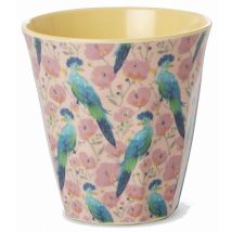 Rice Melamin Becher Exotic Bird Print Hellrosa Vögel Medium