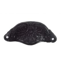 Muschelgriff Möbelgriff Gusseisen Griff für Schubladen Schwarz