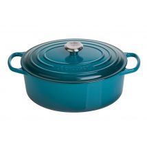 Le Creuset Bräter Signature Oval Gusseisen Deep Teal Petrol 31cm